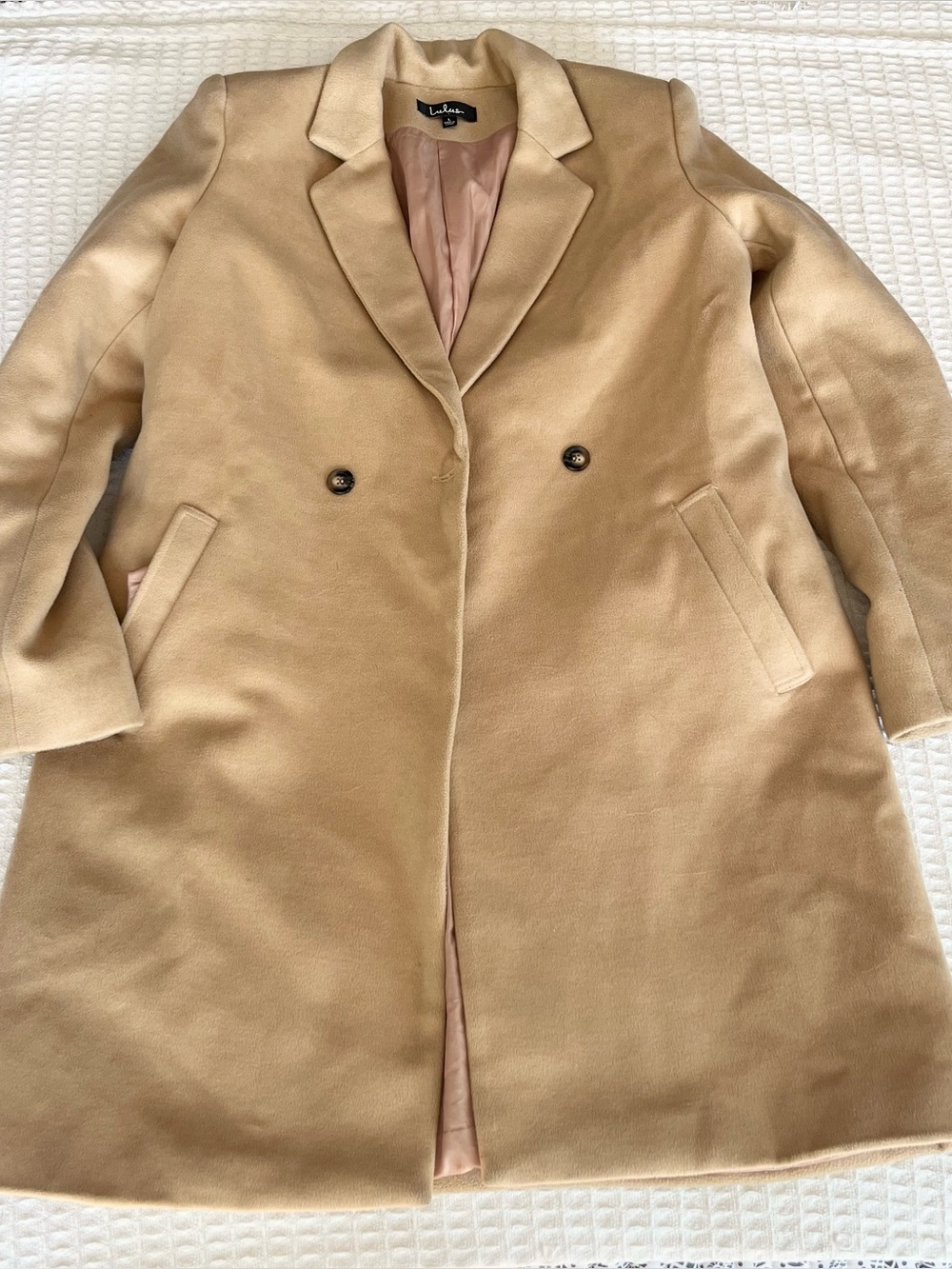 Lulu's Camel Single-Breasted Coat size large